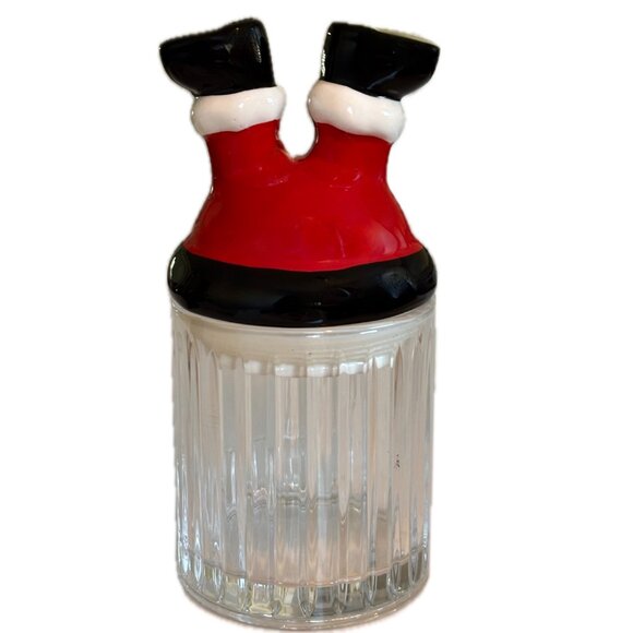 Santa Glass Storage Jar Candy Tea Container Christmas Decoration - Picture 3 of 8